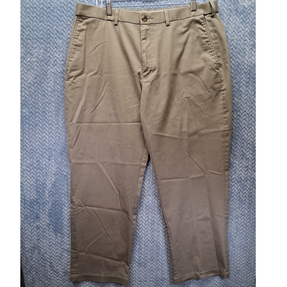 Haggar Iron Free Premium Khaki Classic Fit Tan Chino Pants Mens 36x29